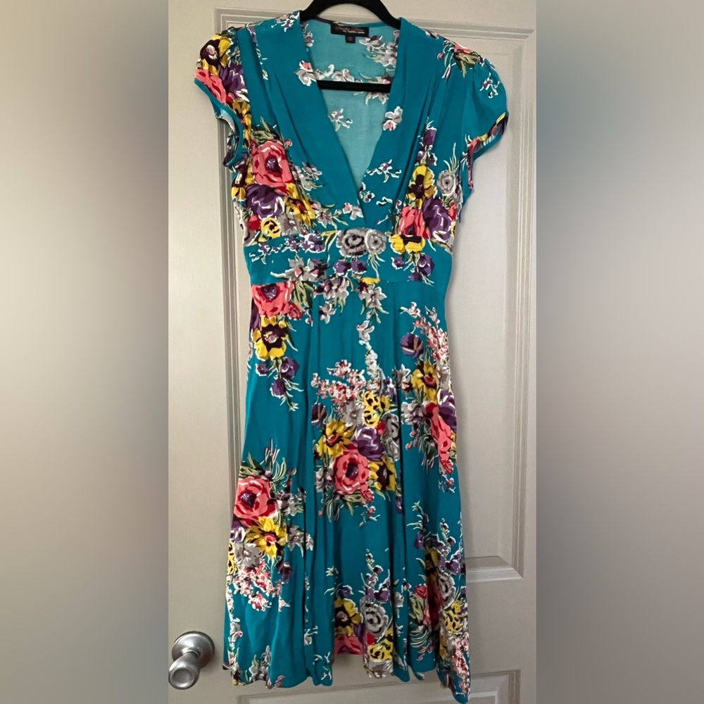 Trashy diva Ashley dress turquoise floral sz 6